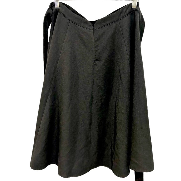 Princess Highway black A line skirt with waist sash bellow knee length preppy - Picture 5 of 7